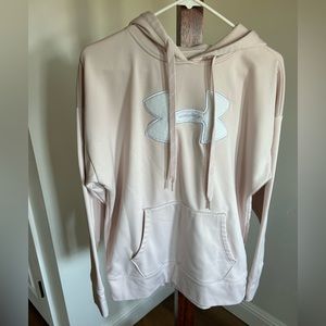 Under Armour Women's Hoodie in Light Pink with Silver Logo
